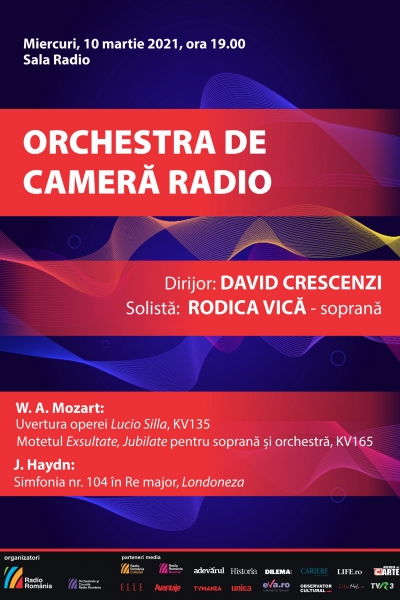 Soprana RODICA VICĂ interpretează Mozart pe scena Sălii Radio  – concert fără public, transmis LIVE